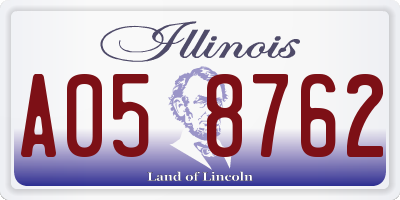 IL license plate A058762