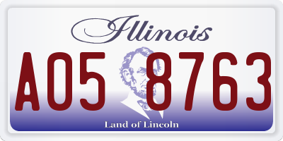 IL license plate A058763