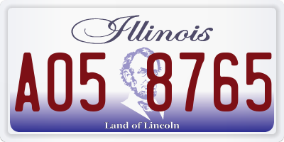 IL license plate A058765