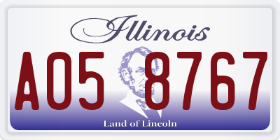 IL license plate A058767