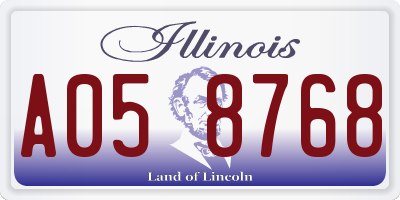IL license plate A058768