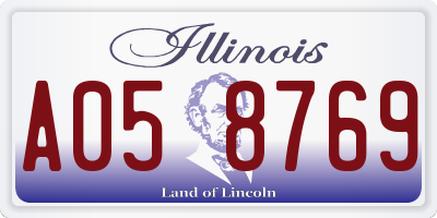 IL license plate A058769