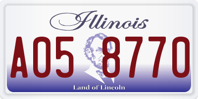 IL license plate A058770