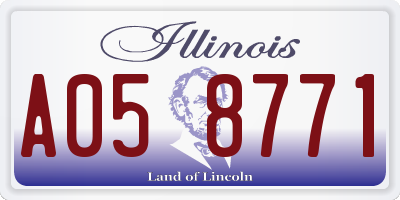 IL license plate A058771