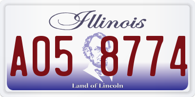 IL license plate A058774