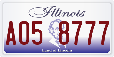IL license plate A058777