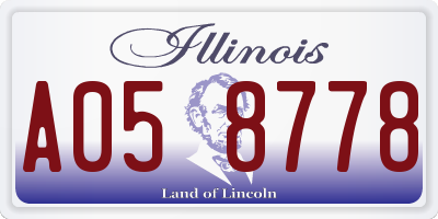 IL license plate A058778