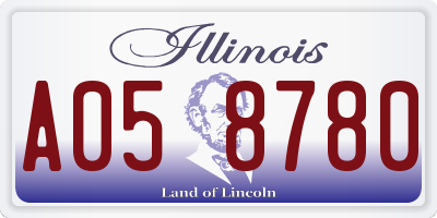 IL license plate A058780