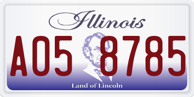 IL license plate A058785