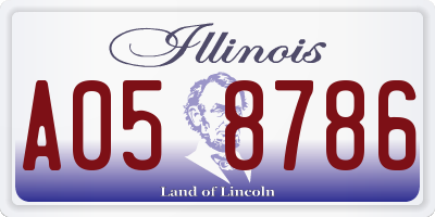IL license plate A058786