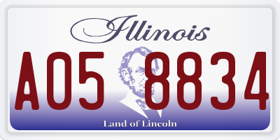 IL license plate A058834