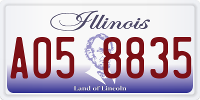 IL license plate A058835