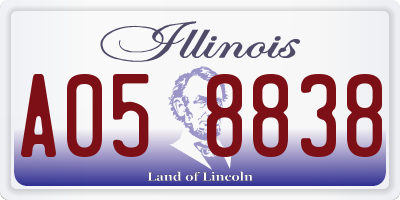 IL license plate A058838