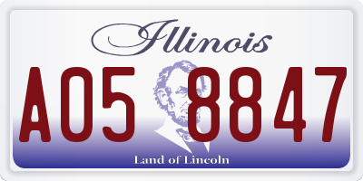 IL license plate A058847