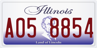 IL license plate A058854