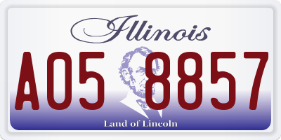 IL license plate A058857