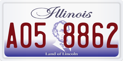 IL license plate A058862