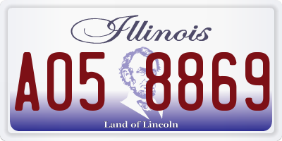 IL license plate A058869