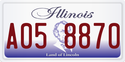 IL license plate A058870