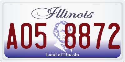 IL license plate A058872