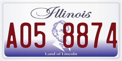 IL license plate A058874