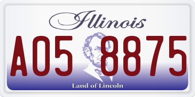 IL license plate A058875