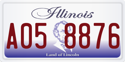 IL license plate A058876
