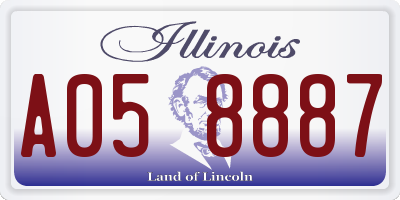 IL license plate A058887