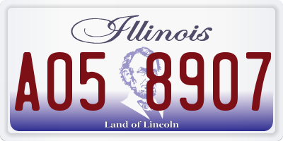 IL license plate A058907