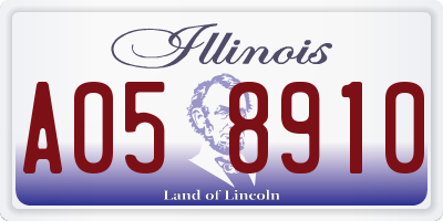 IL license plate A058910