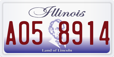 IL license plate A058914