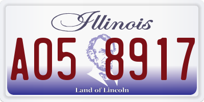 IL license plate A058917