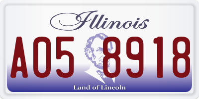 IL license plate A058918