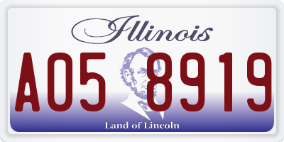IL license plate A058919