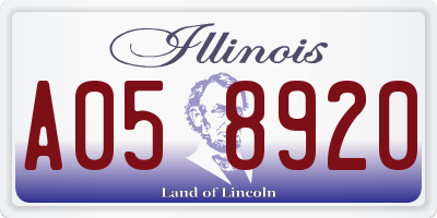 IL license plate A058920