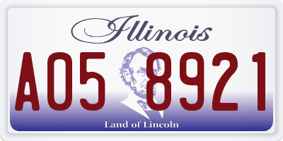 IL license plate A058921