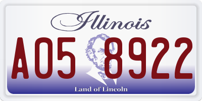 IL license plate A058922