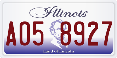 IL license plate A058927