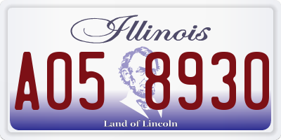 IL license plate A058930
