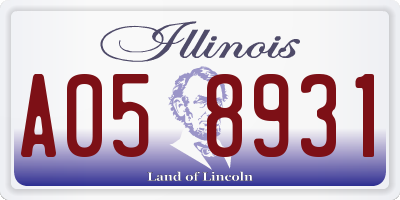IL license plate A058931