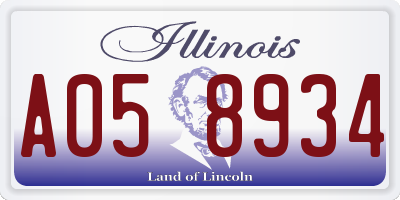 IL license plate A058934