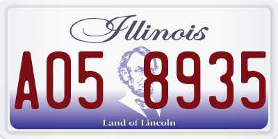 IL license plate A058935
