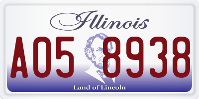 IL license plate A058938