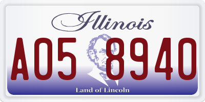 IL license plate A058940