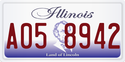 IL license plate A058942