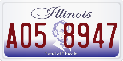 IL license plate A058947
