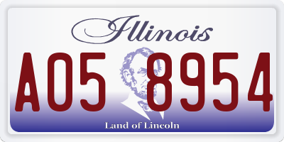 IL license plate A058954