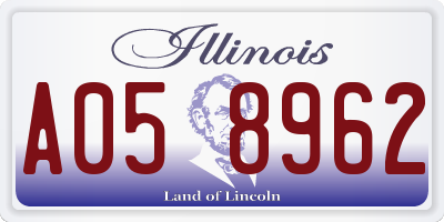 IL license plate A058962