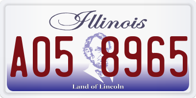 IL license plate A058965