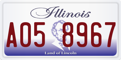 IL license plate A058967